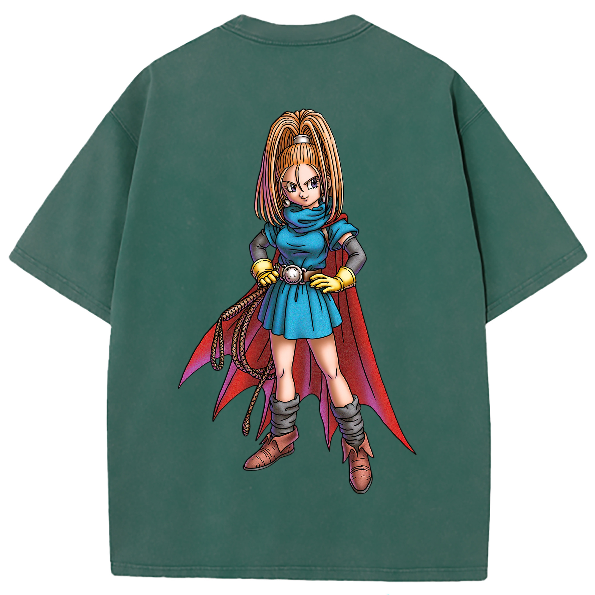 （画像用） ドラゴンクエスト Doragon Kuesuto Dragon Quest 綿100% ヴィンテージ風 半袖Tシャツ（背面プリント）